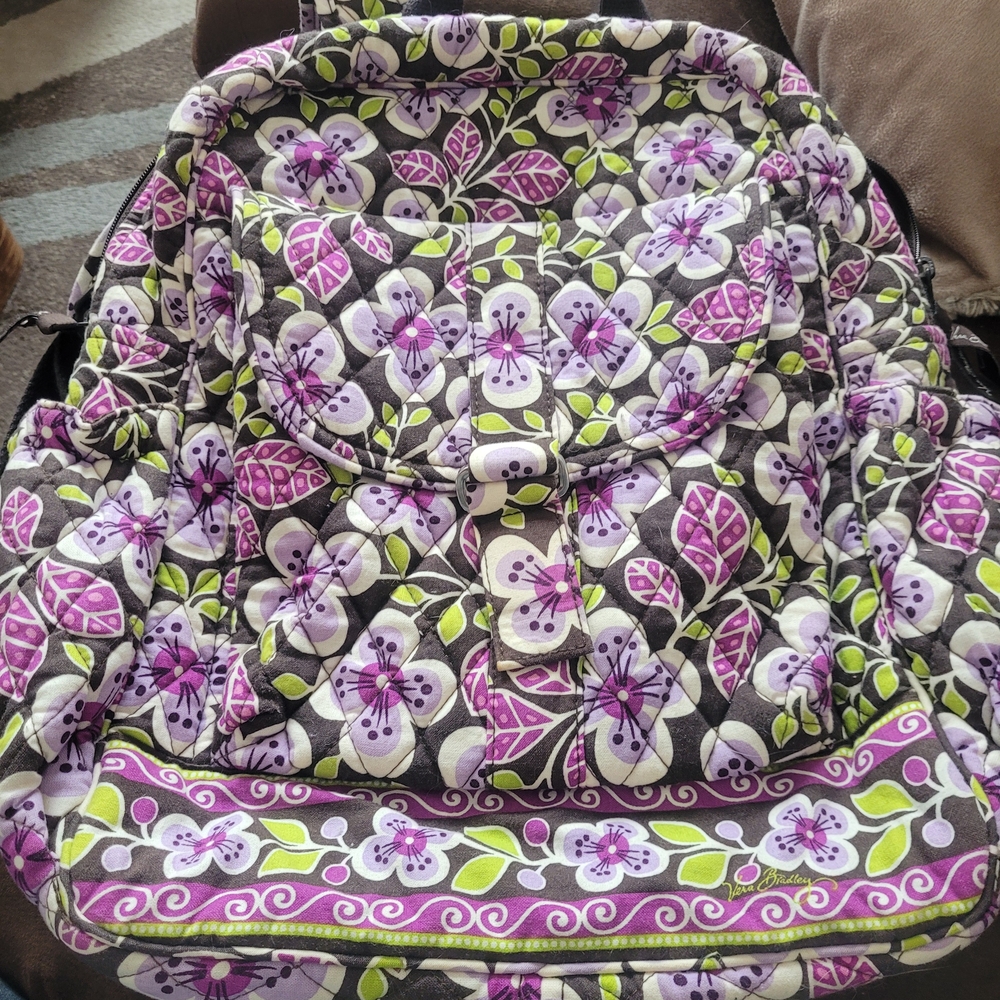 Vera Bradley Purple and Brown Floral Bag